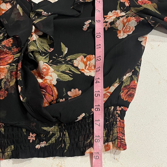 Altar'd State Black and Pink Floral Blouse - Picture 5 of 5
